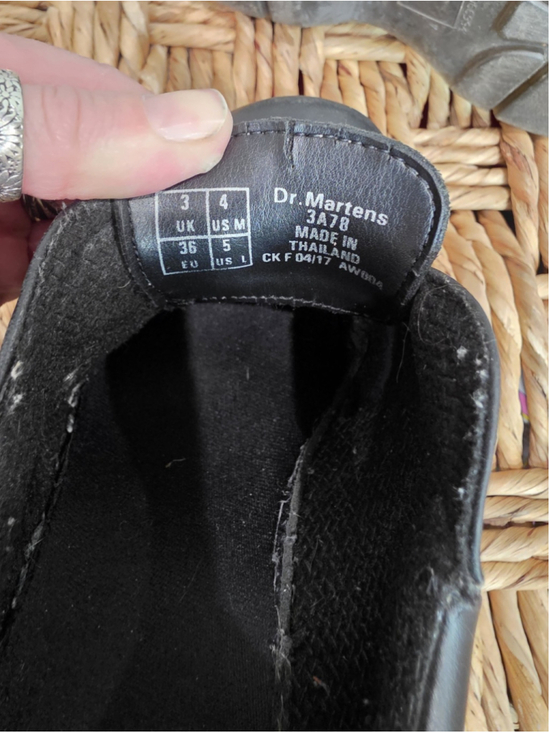 Vtg Dr. Martens Platform Shoe Monk Strap Oxford 3A78 BLACK Leather Y2K Size US 5